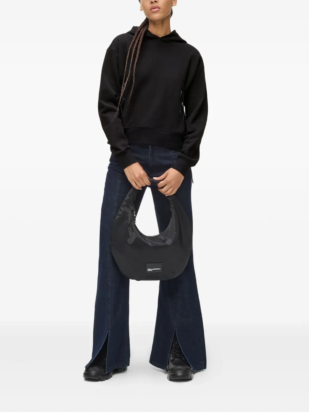 Karl Lagerfeld Jeans Hoodie met rits - Zwart