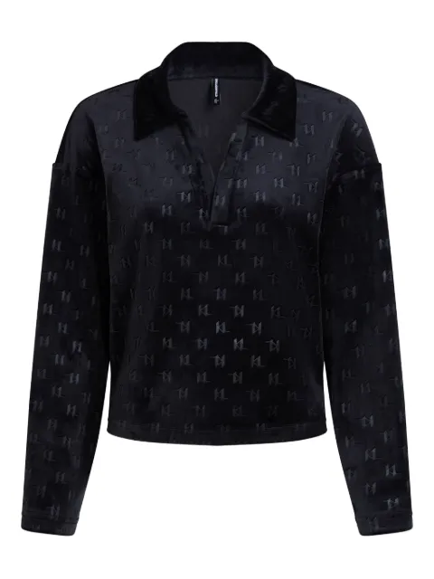 Karl Lagerfeld monogram velour top