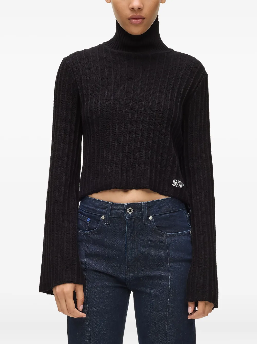 Karl Lagerfeld Jeans Geribbelde coltrui Zwart