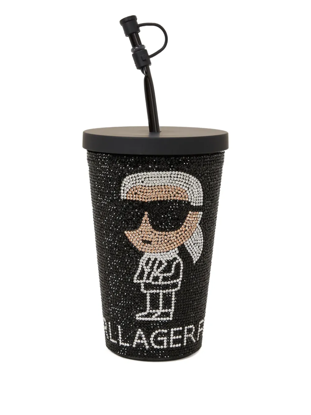 Karl Lagerfeld Ikon rhinestone-embellished travel cup | Black | Image 1