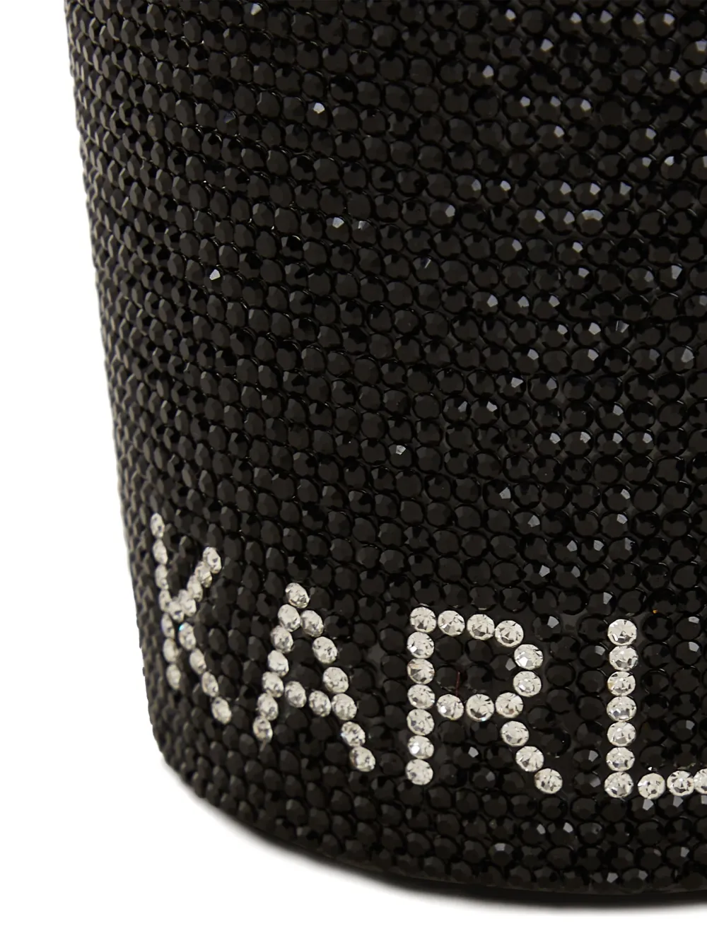 Karl Lagerfeld Ikon Rhinestone-embellished Travel Cup In Black