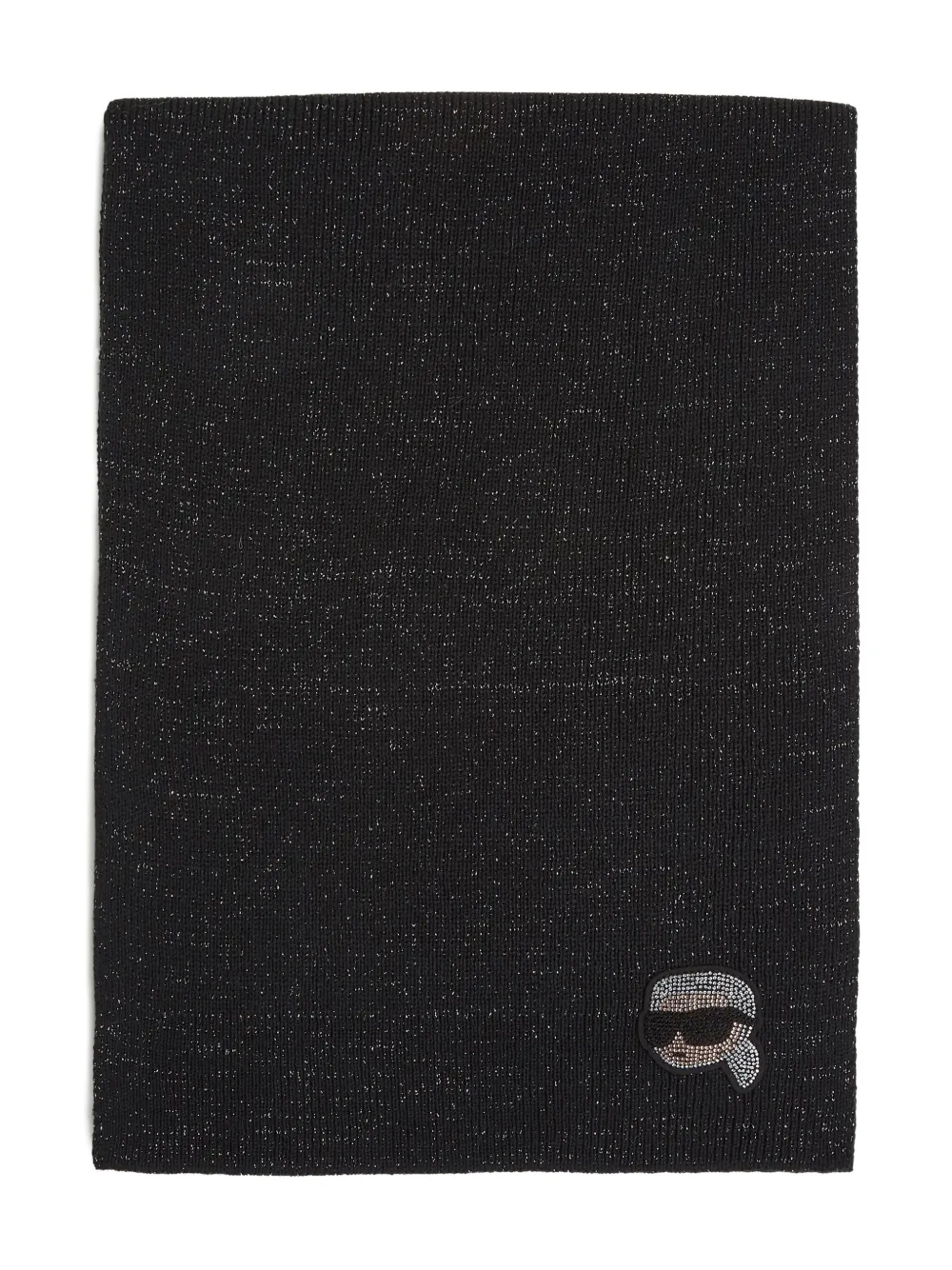 Karl Lagerfeld Sciarpa con strass e logo - Nero
