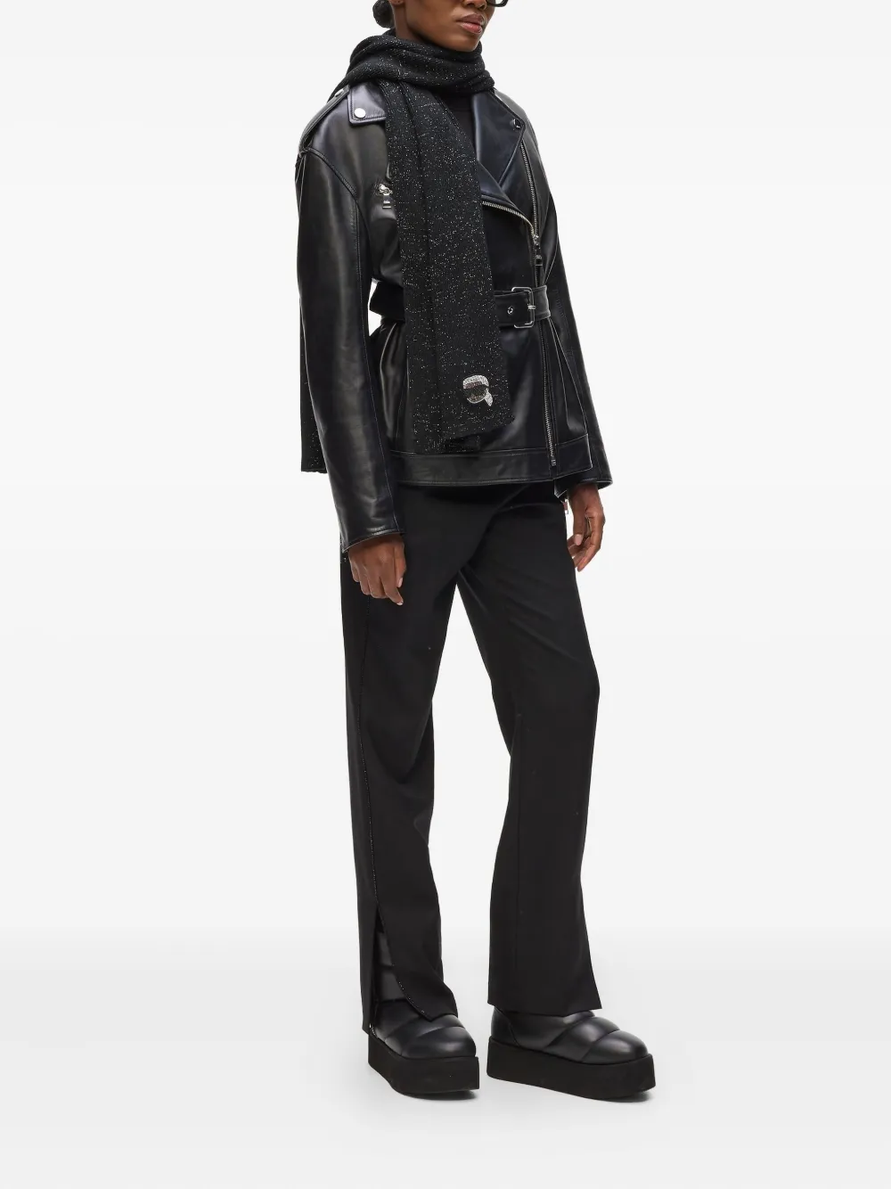 Karl Lagerfeld Sjaal met logo van stras Zwart