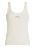 Karl Lagerfeld Signature fleece tank top - White