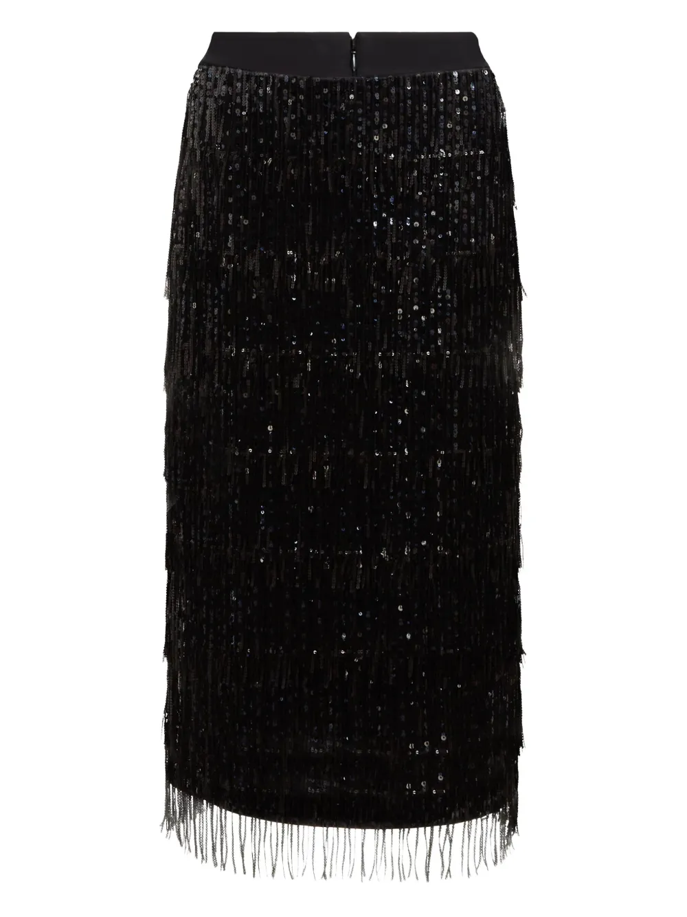 Karl Lagerfeld Rok met pailletten en franje Zwart