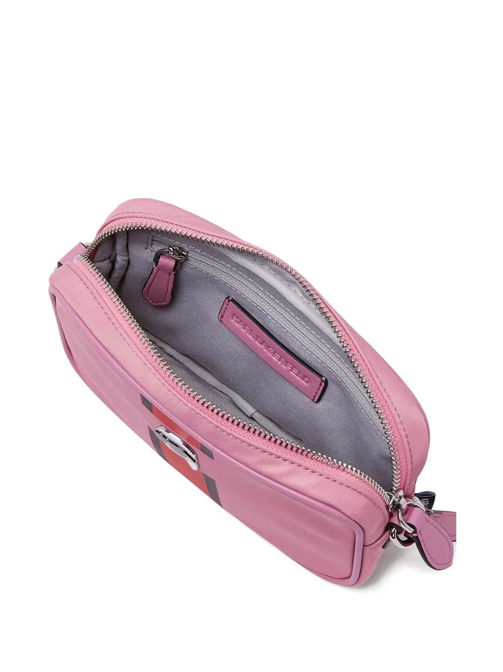Karl Lagerfeld Ikon gestreepte cameratas Roze