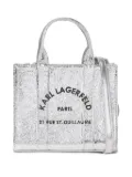 Karl Lagerfeld mini shiny wrinkle tote bag - Grey