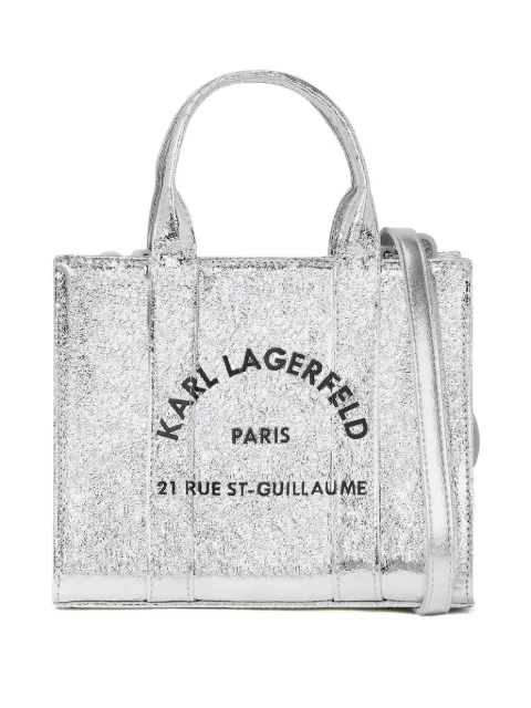 Karl Lagerfeld mini shiny wrinkle tote bag