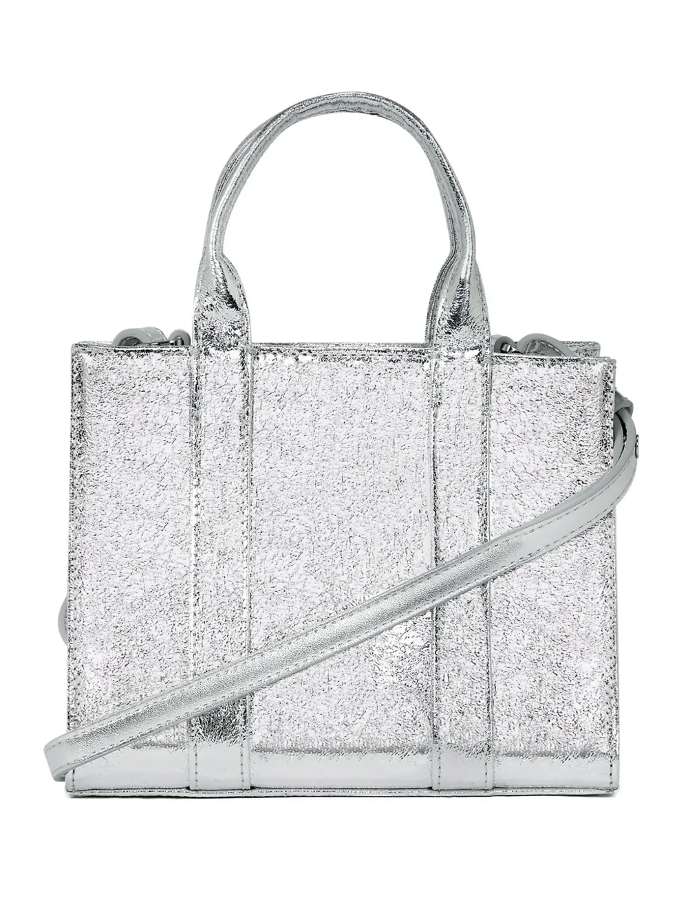 Karl Lagerfeld Mini Shiny Wrinkle Tote Bag In Gray