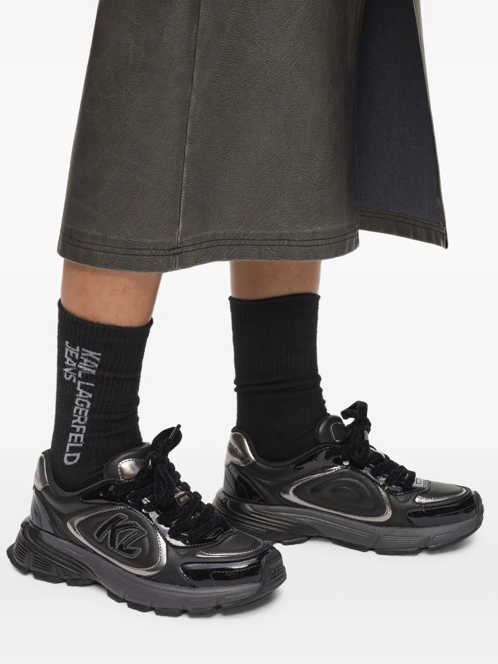 Karl Lagerfeld Jeans Orion sneakers met afwerking Zwart