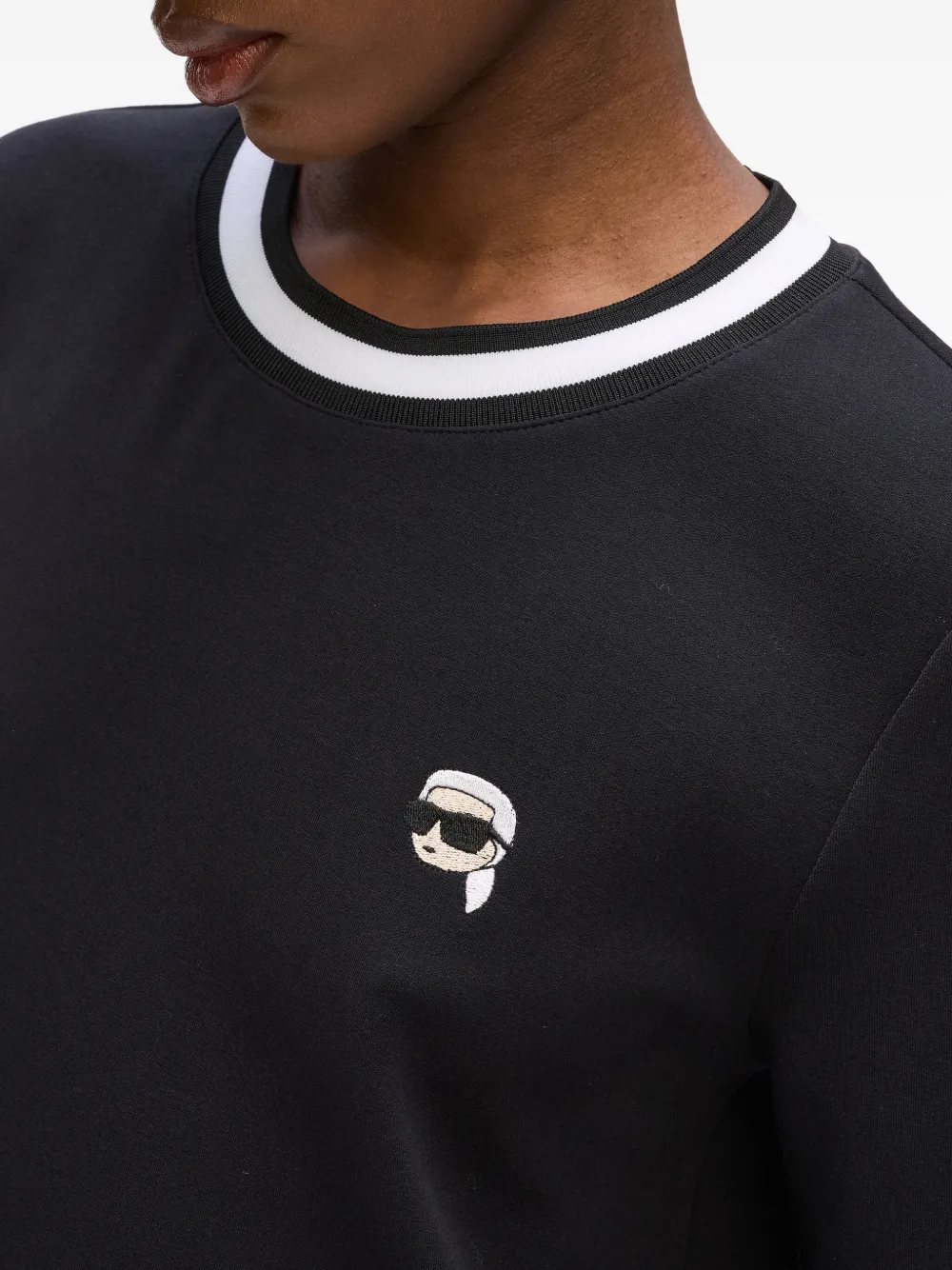 Karl Lagerfeld Ikon-patch T-shirt Dress In Black