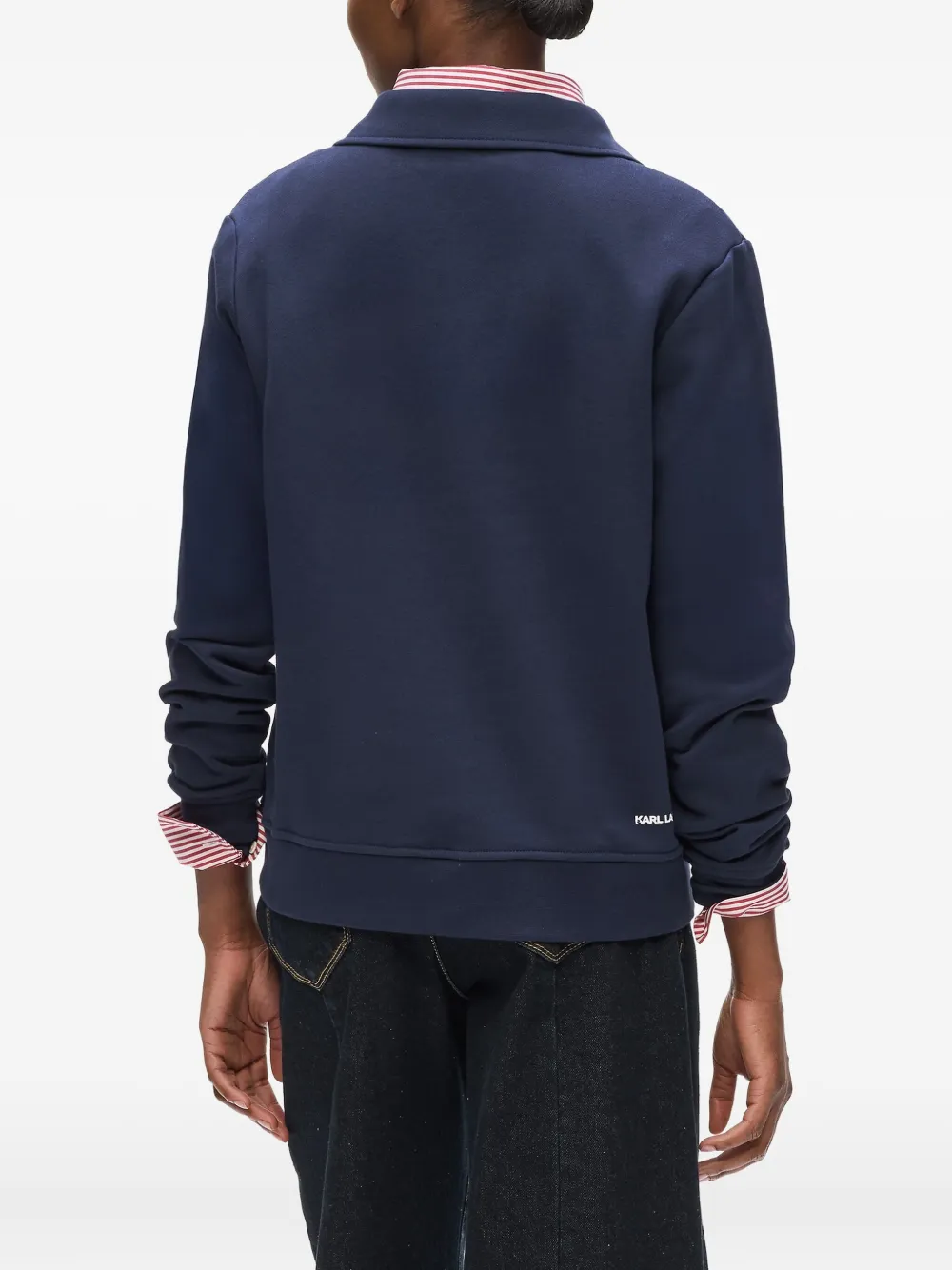 Karl Lagerfeld Ikon-patch Polo Sweatshirt In Brown