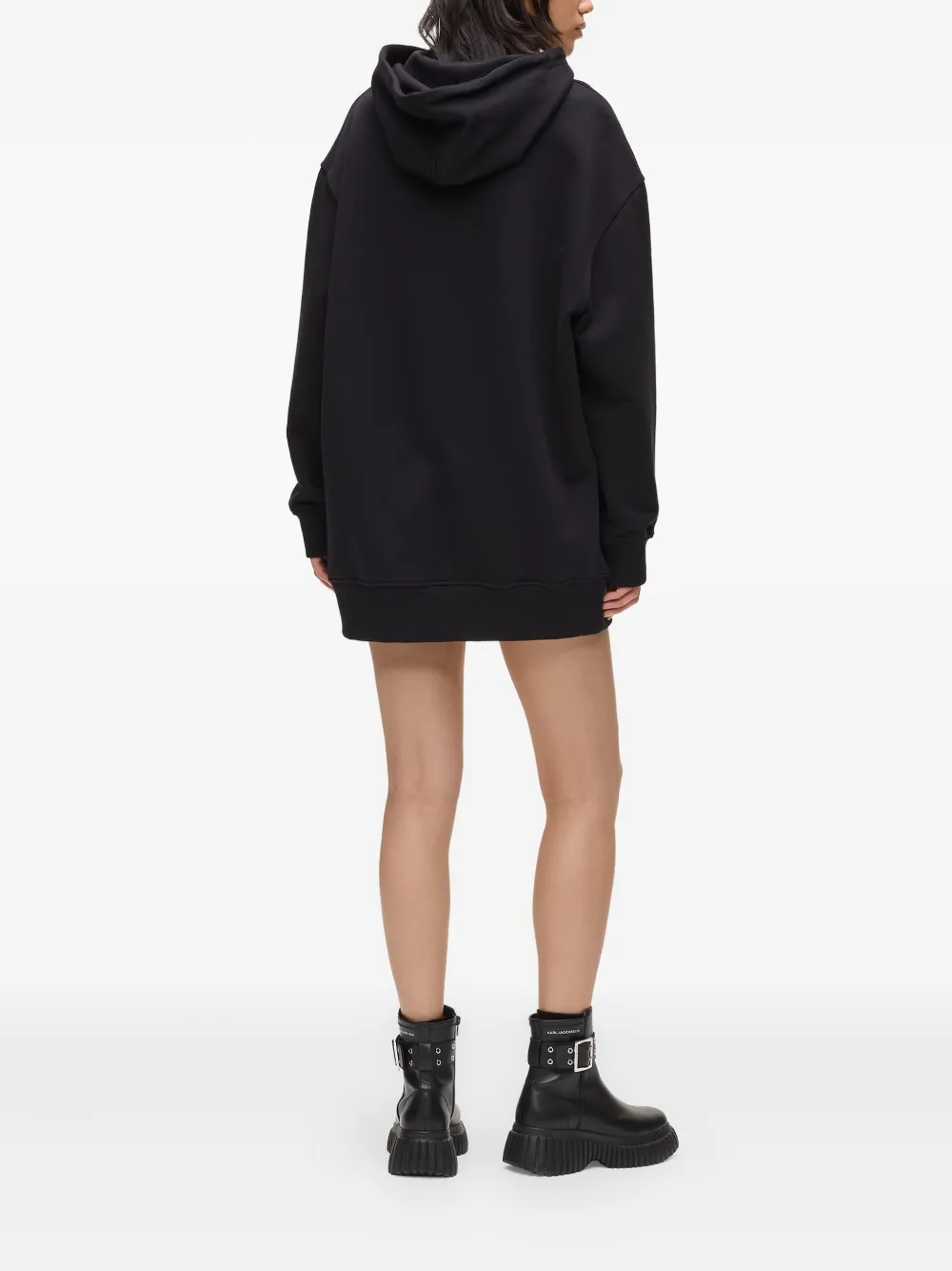 Karl Lagerfeld Jeans Oversized hoodie-jurk met logo Zwart