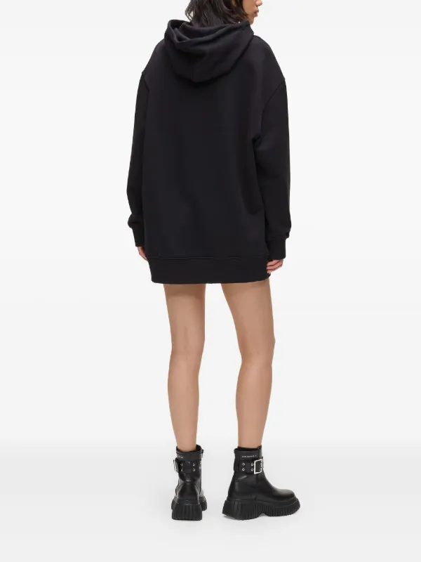 open lace back dress Grey Oversized Hoodie Dress