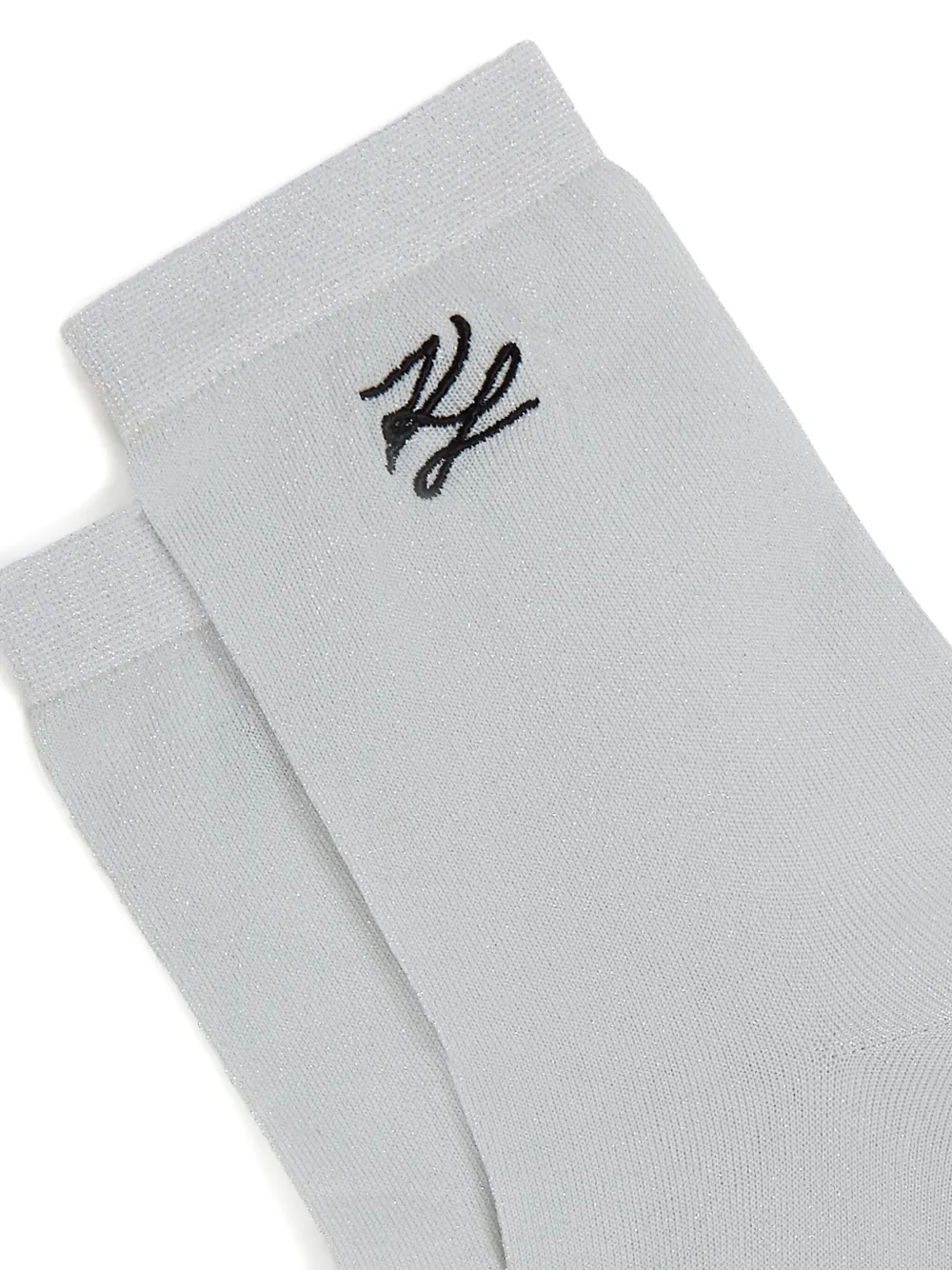 Karl Lagerfeld Twee paar Autograph metallic sokken Zwart