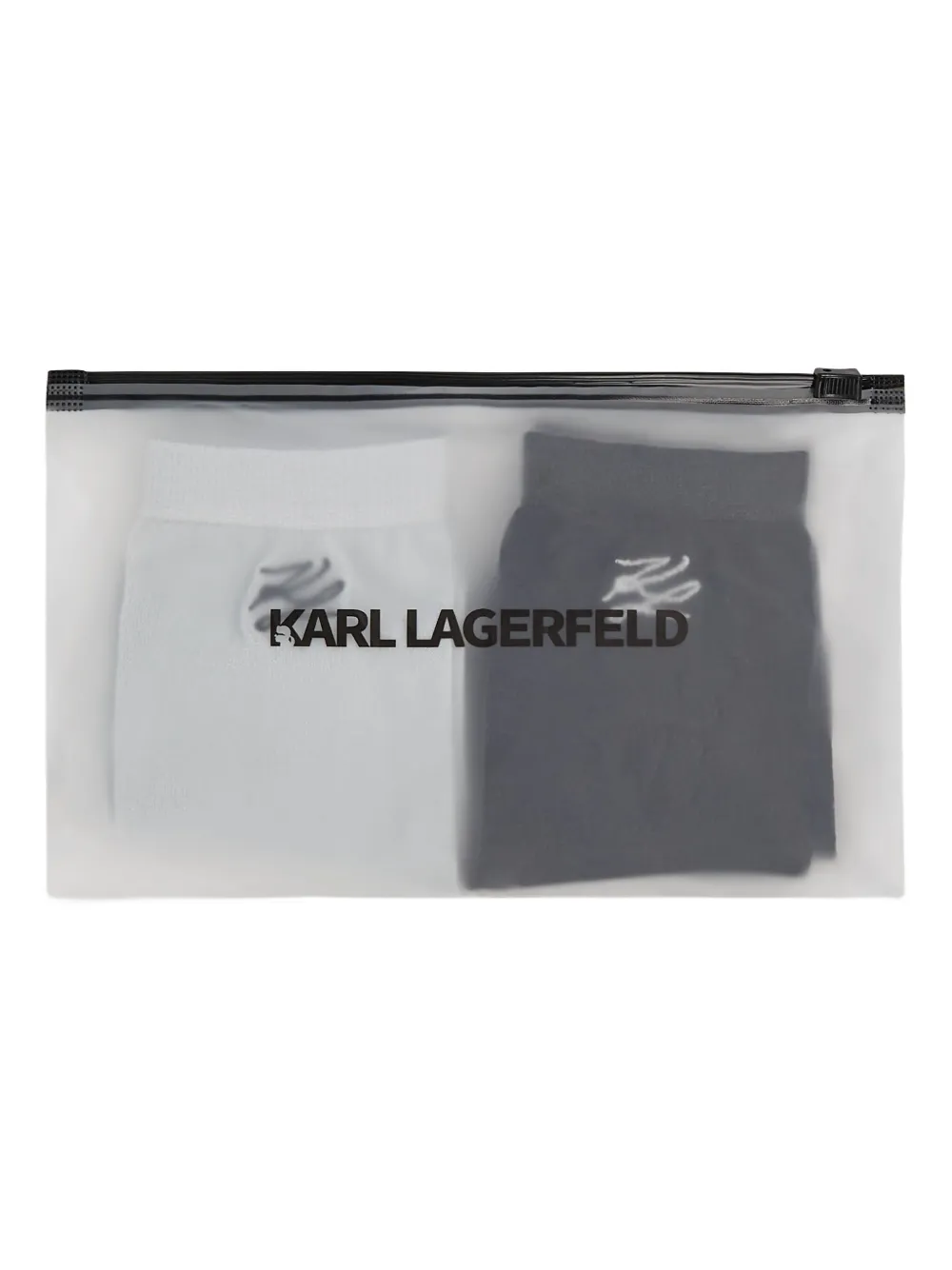 Karl Lagerfeld Twee paar Autograph metallic sokken Zwart