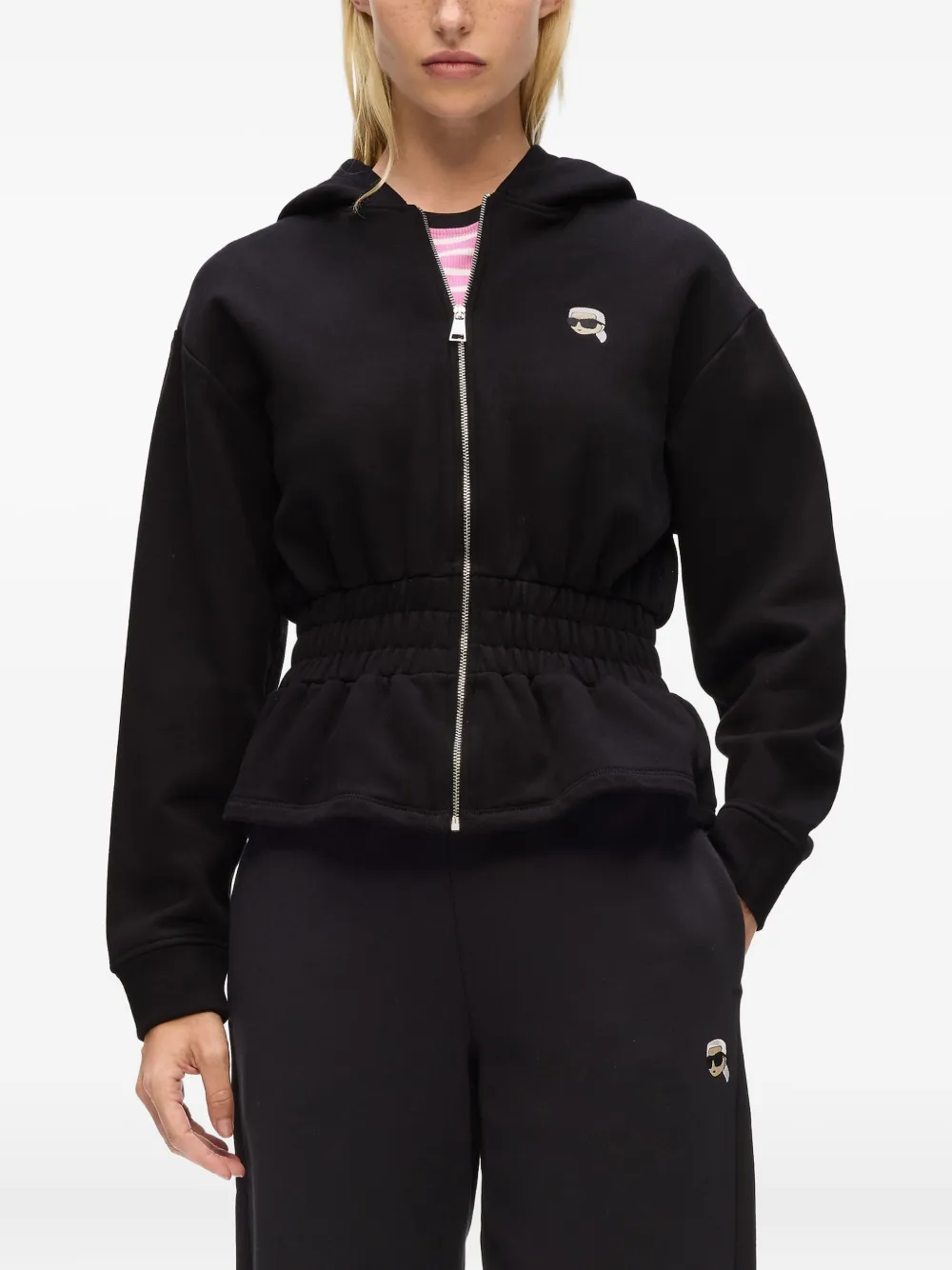 Karl Lagerfeld Hoodie met logopatch Zwart