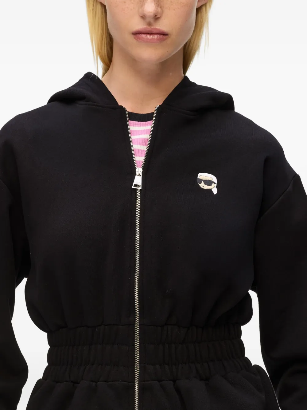 Karl Lagerfeld Hoodie met logopatch Zwart