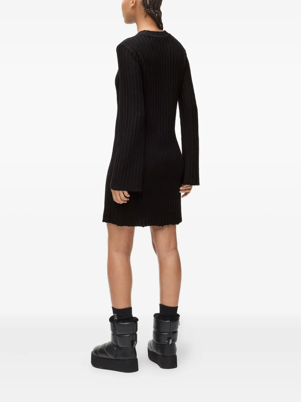 Karl Lagerfeld Jeans Plissé gebreide jurk Zwart