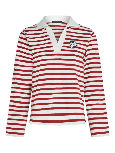 Karl Lagerfeld striped polo-collar t-shirt