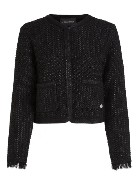 Karl Lagerfeld tweed frayed jacket