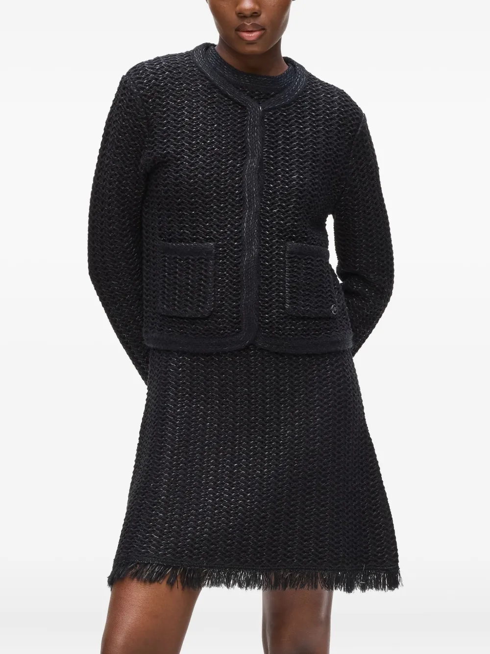 Karl Lagerfeld Tweed jack Zwart