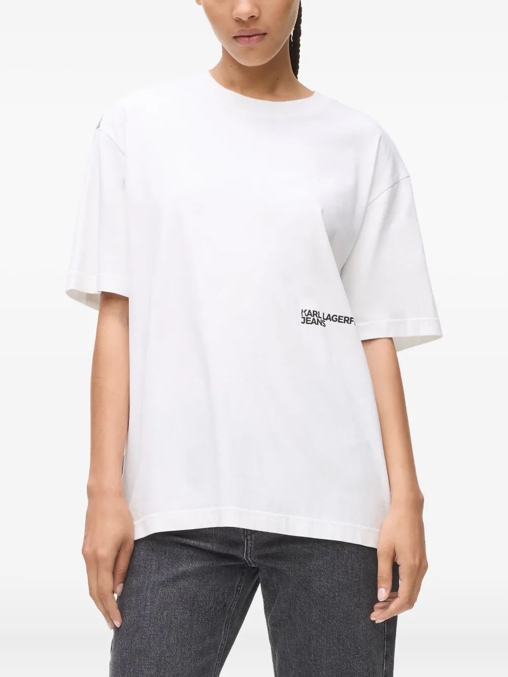 Karl Lagerfeld Jeans T-shirt met Karl-print Wit