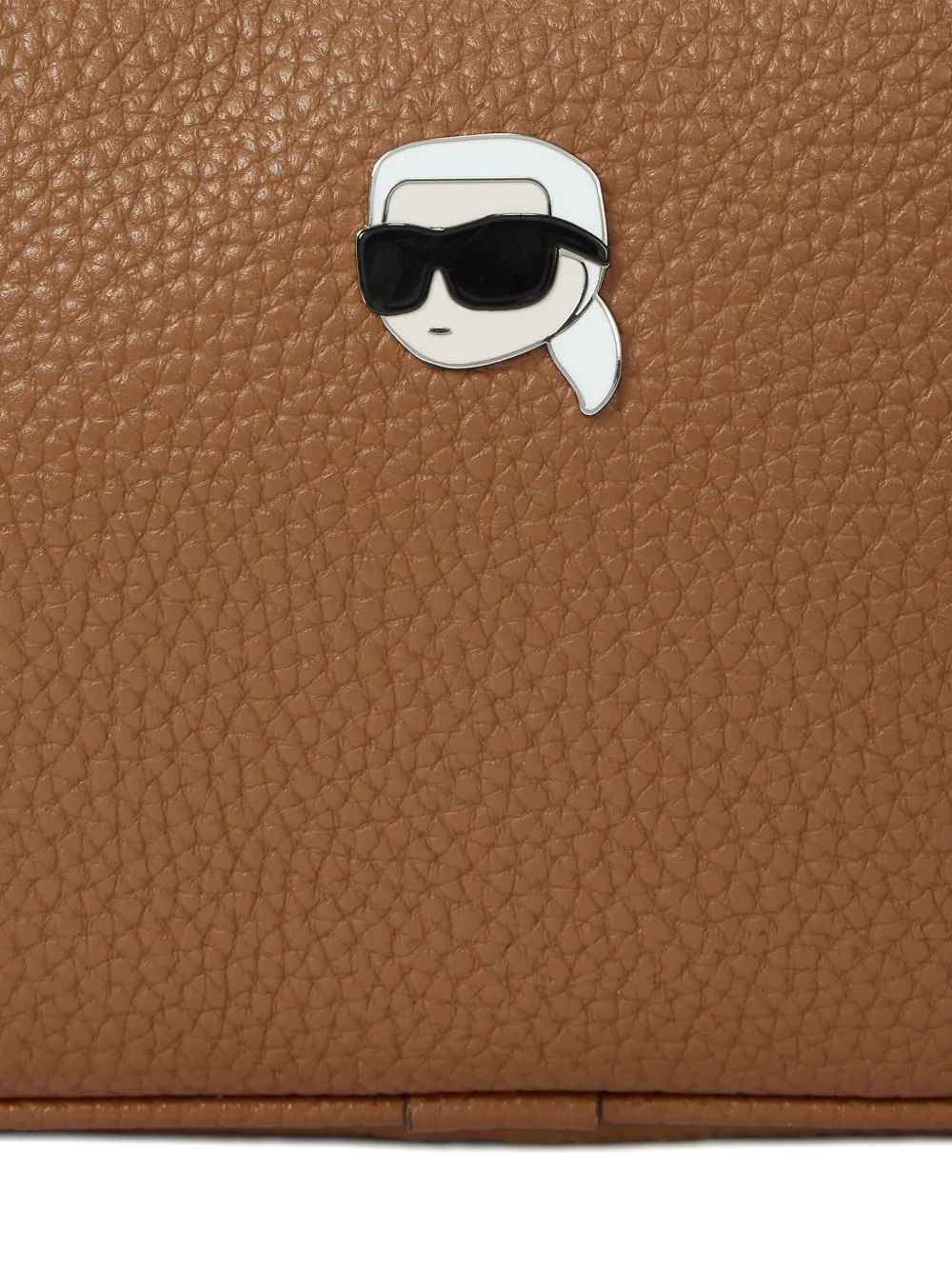Karl Lagerfeld Embellishment-logo Cross Body Bag In Brown