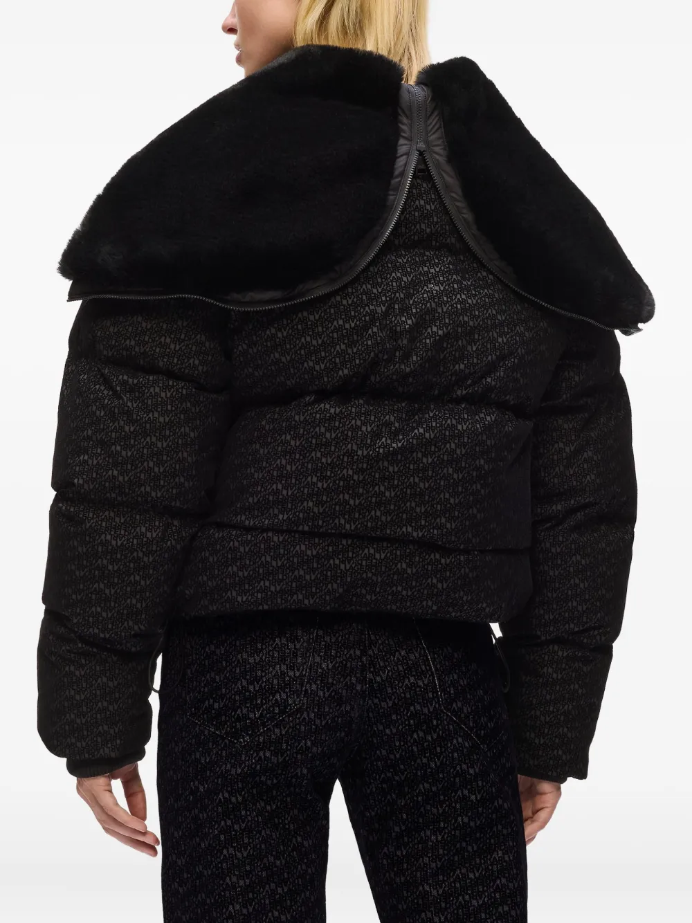 Karl Lagerfeld Donsjack met logopatroon Zwart