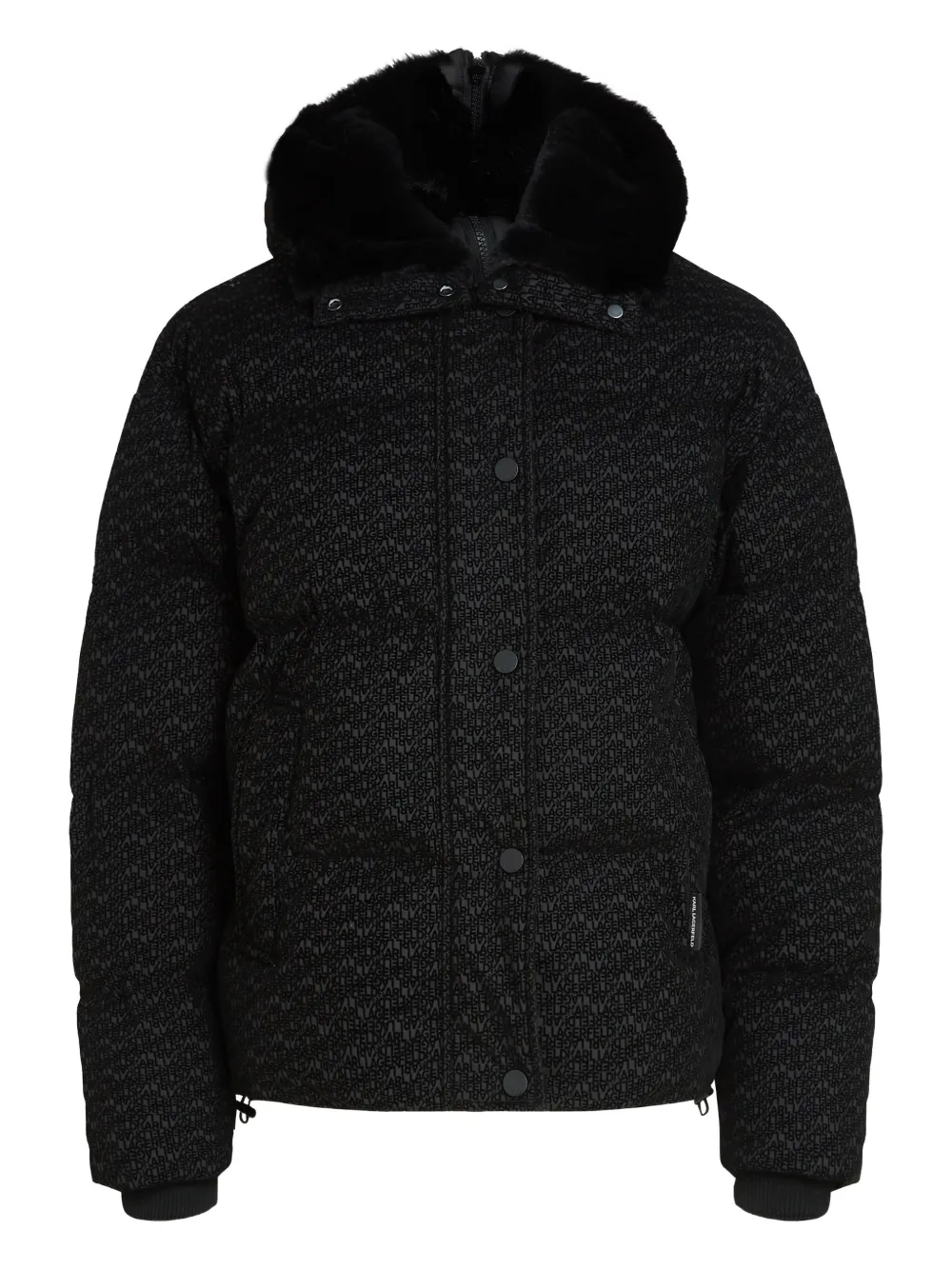 Karl Lagerfeld logo-pattern puffer jacket | Black | Image 1