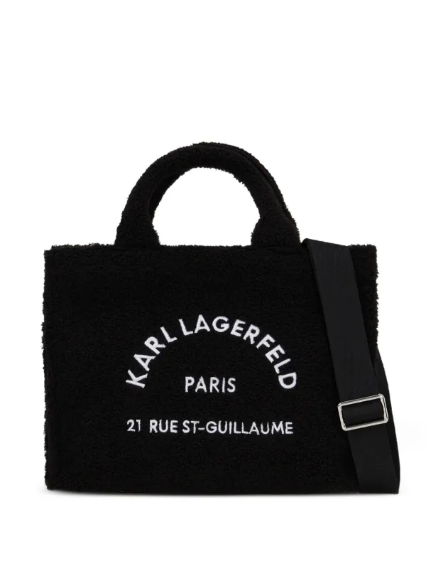 Karl Lagerfeld Black Tote with White Logo Stitching 26179314_59478325_600.jpg main image 2
