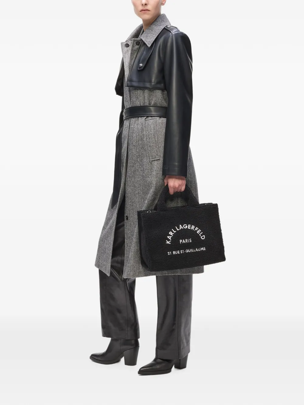Karl Lagerfeld Rue St-Guillaume shopper met geborduurd logo Zwart