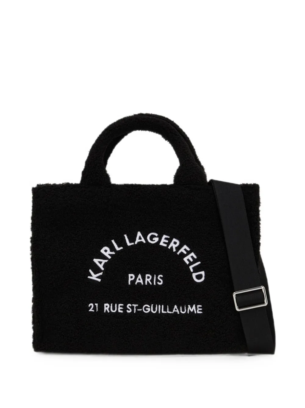 Karl Lagerfeld Rue St-Guillaume shopper met geborduurd logo Zwart
