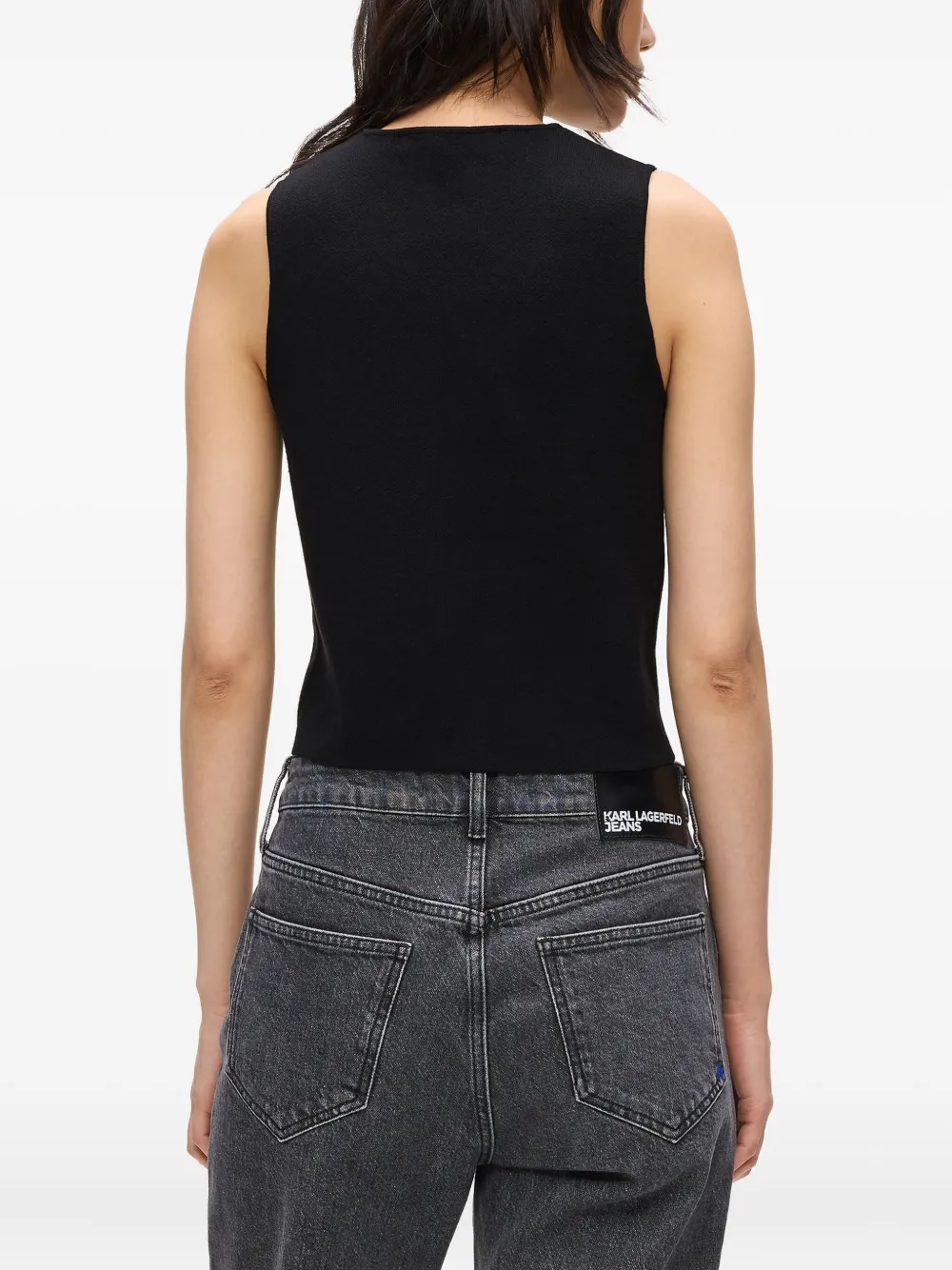 Karl Lagerfeld Jeans Gilet met knopen aan de voorkant Zwart