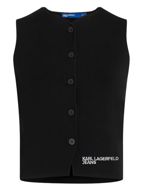 Karl Lagerfeld Jeans chaleco tejido con botones