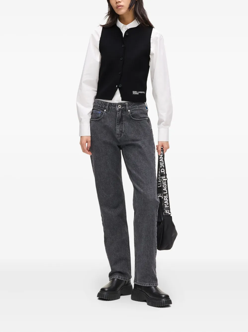 Karl Lagerfeld Jeans button-front knit gilet | Vests & Tank Tops | Image 2