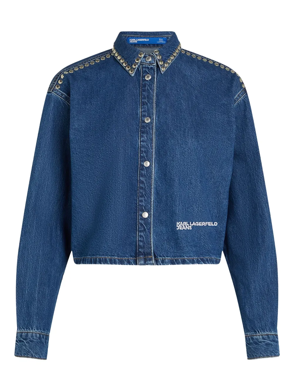 Karl Lagerfeld Jeans Studded Denim Shirt In Blue