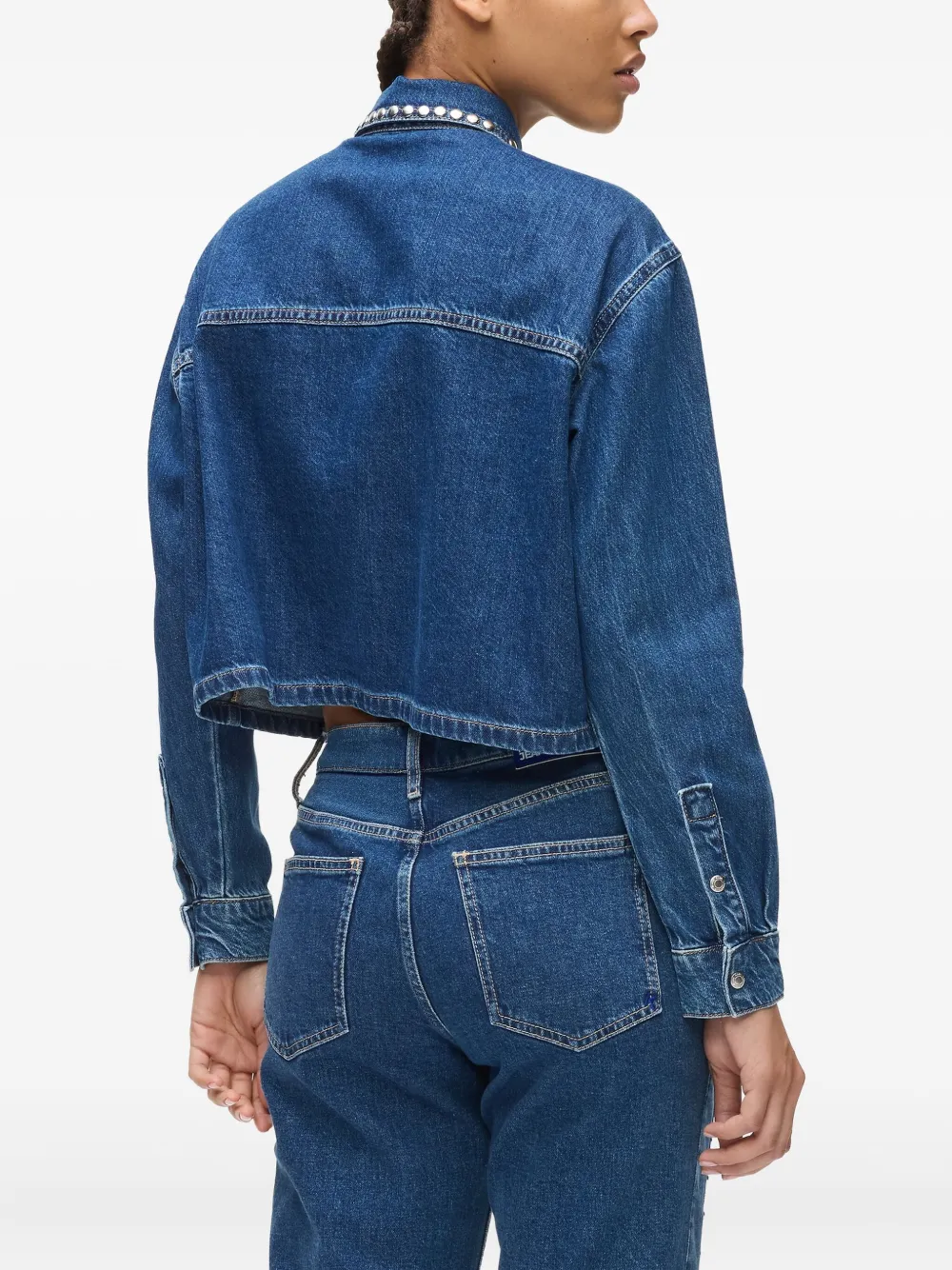 Karl Lagerfeld Jeans Studded Denim Shirt In Blue