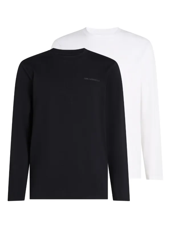 Karl Lagerfeld ロングTシャツ 2枚組 | ブラック | FARFETCH JP