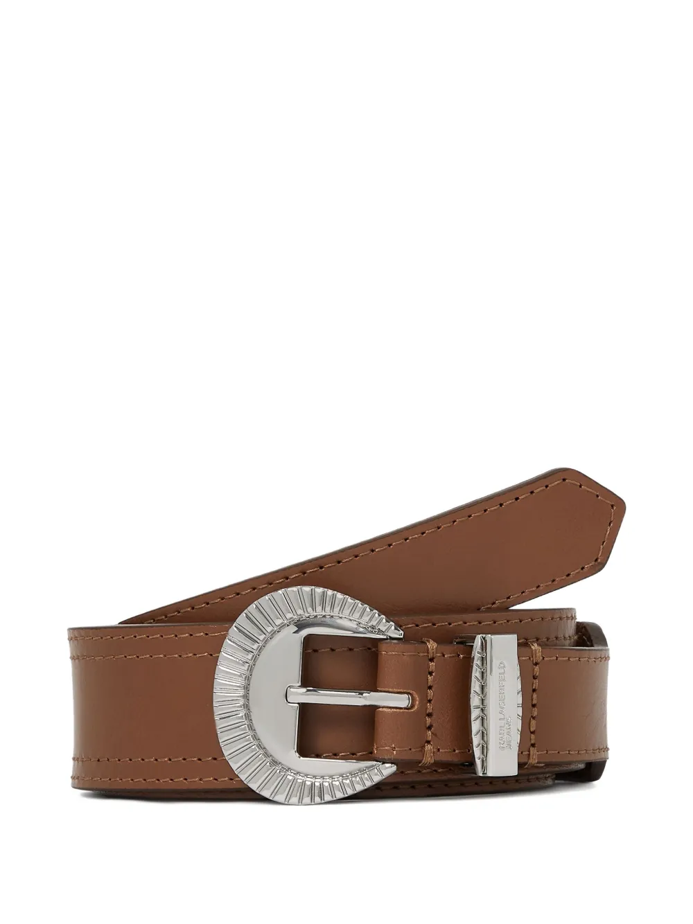 Karl Lagerfeld Jeans round-buckle leather belt | Brown | Image 1