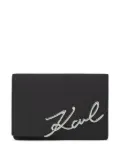 Karl Lagerfeld signature-logo leather wallet - Black