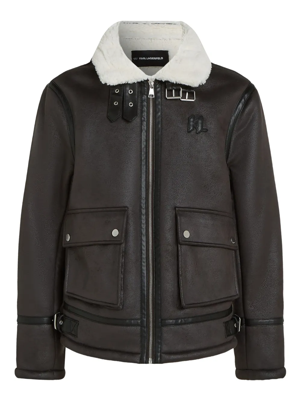 Karl Lagerfeld Lammy jack met monogram Bruin