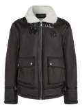 Karl Lagerfeld monogram shearling jacket - Brown
