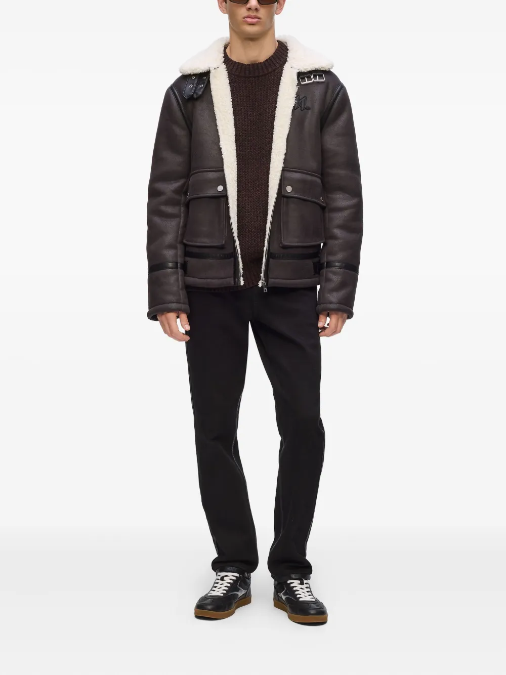 Karl Lagerfeld Lammy jack met monogram Bruin
