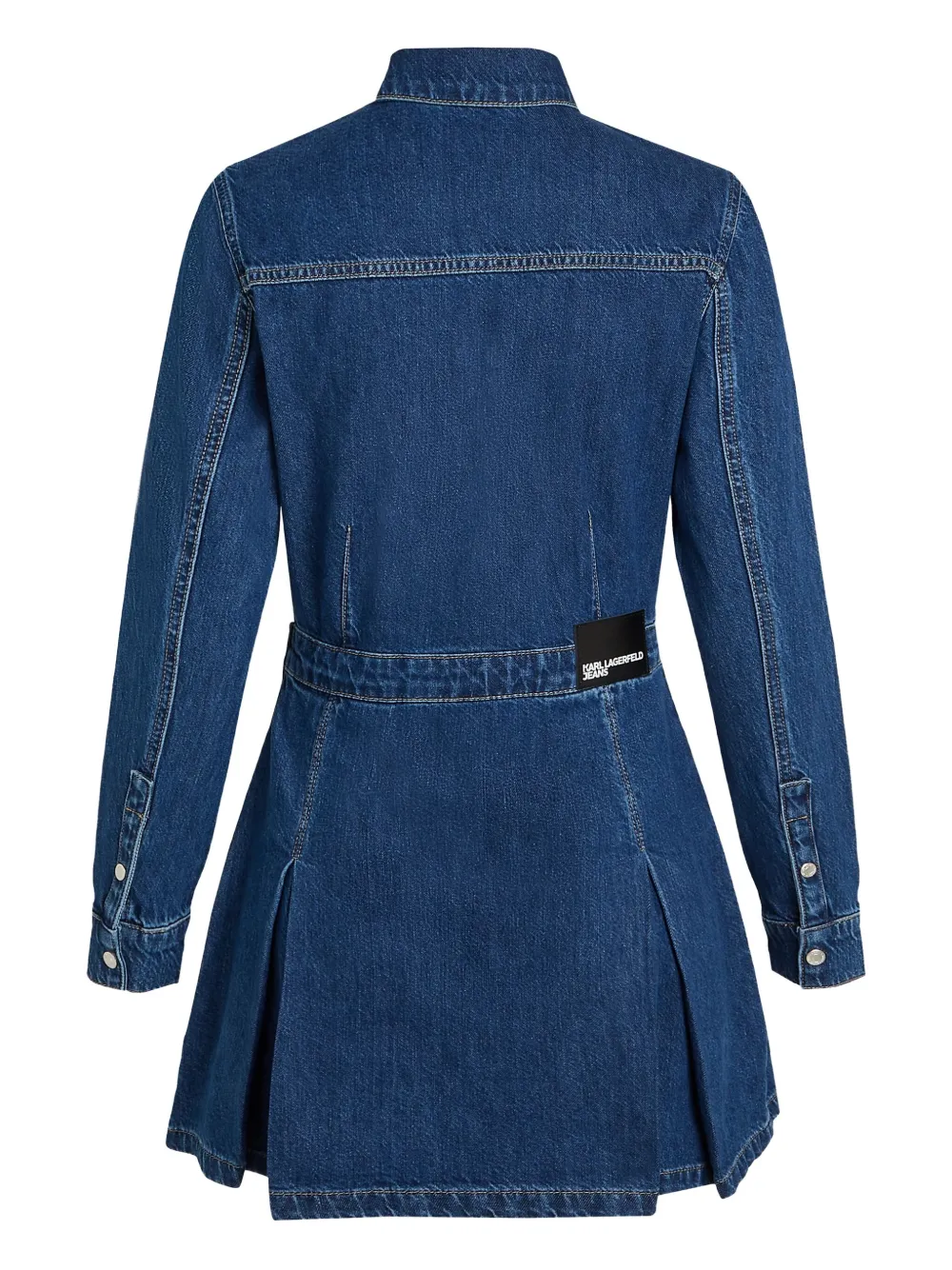 Karl Lagerfeld Jeans Pleated Stud-embellished Denim Dress In Multi