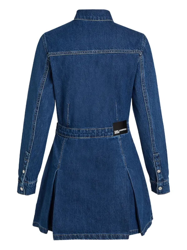 white christmas dresses BELTED DENIM DRESS | Washed Black | Women | KARL LAGERFELD main image 1