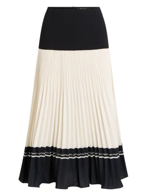 Karl Lagerfeld pleated logo-detail midi skirt