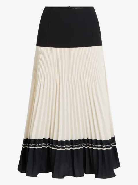 Karl Lagerfeld pleated logo-detail midi skirt