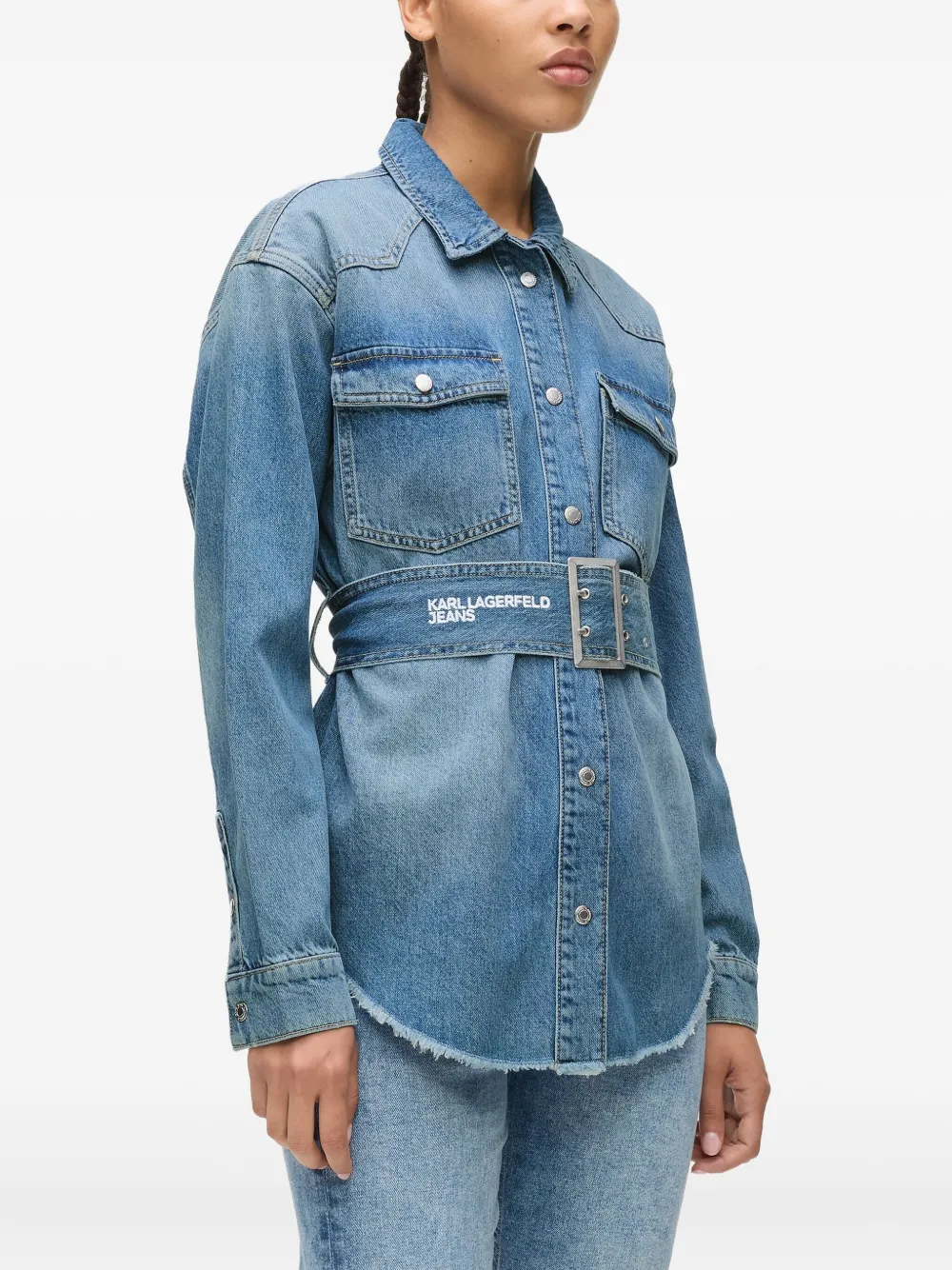 Karl Lagerfeld Jeans Denim blouse Blauw