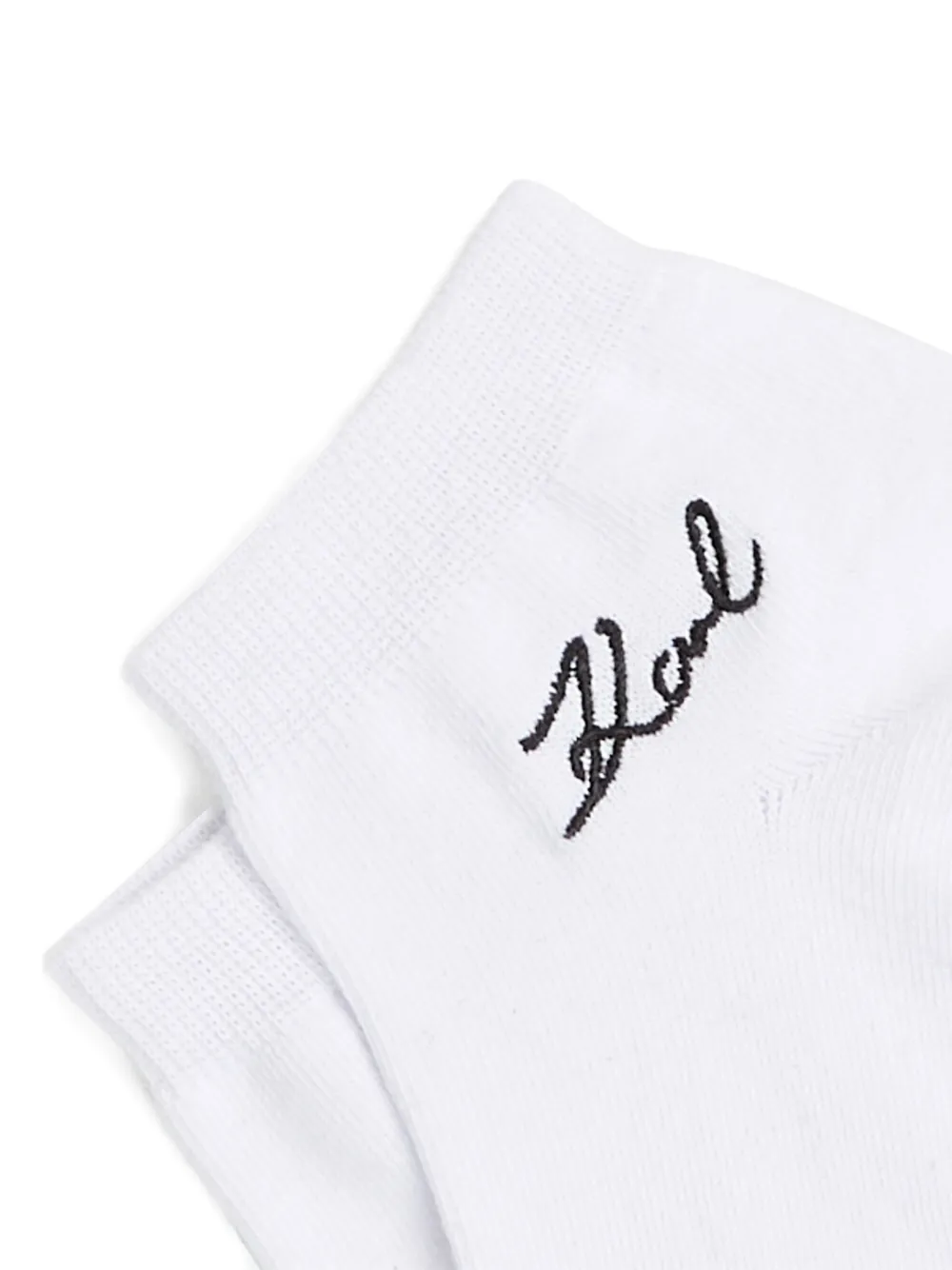 Karl Lagerfeld Vijf paar sokken met borduurwerk Zwart